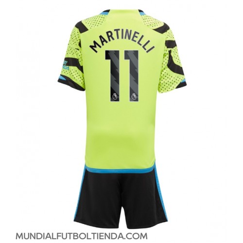 Camiseta Arsenal Gabriel Martinelli #11 Segunda Equipación Replica 2023-24 para niños mangas cortas (+ Pantalones cortos)